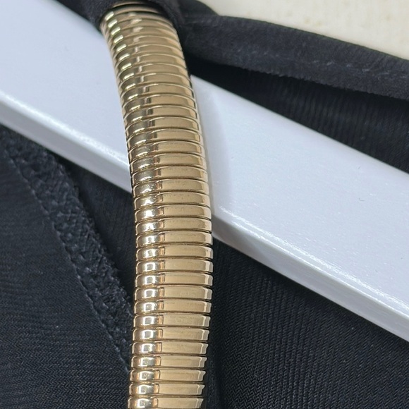 Michael Michael Kors Black w/ Gold Chain Shoulder Straps Long Sleeve Top Size - Picture 4 of 11